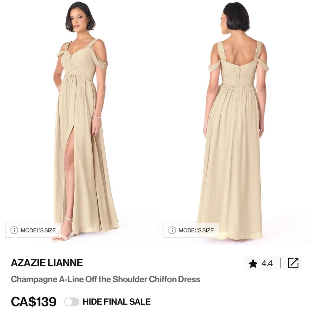 Azazie Cream Pleated Maxi Dress